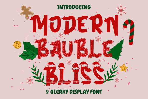 Modern Bauble Bliss: A Festive Font for Your Holiday Designs